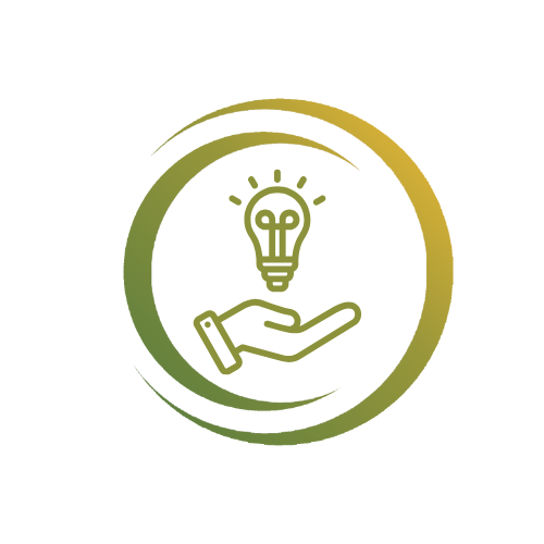 Icon: Hand mit leuchtender Glühlampe als Symbol für Coaching