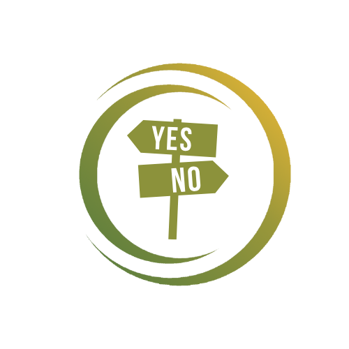 Icon: Grenzen setzen und Nein sagen. Ein Schild mit Wegweisern. Nach links das Wort Yes, nach rechts das Wort No