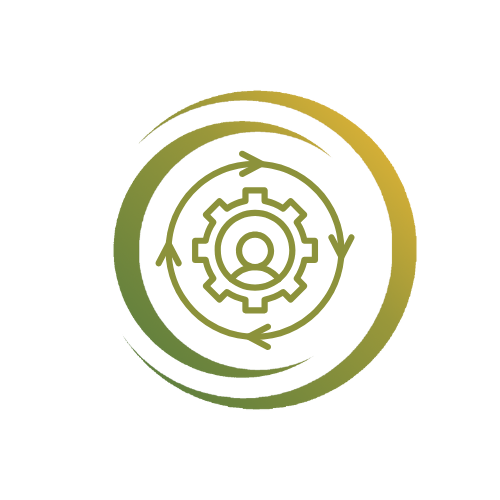 Icon: Umgang mit Veränderung. Ein Zahnrad, das sich immer weiter dreht.